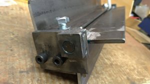 DIY - Sheet Metal Bender. Close up of the hinges I manufactured