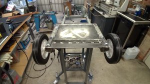 DIY - TIG Welding Cart. Angle iron added to the under side of the plate for added strength. Overkill ?