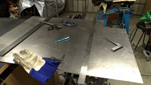 DIY - TIG Welding Cart. Marking out steel plate for cutting.