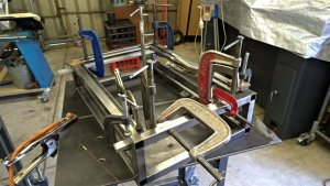 DIY - TIG Welding Cart. Welding in the sub-frame for the recessed plate.