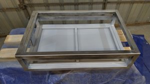 DIY - TIG Welding Cart. Underside view of drawer frame showing the top recessed plate and sub-frame.