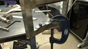 DIY - TIG Welding Cart. Internal nuts for the lead holder bracket.
