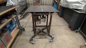 DIY - Welding Bench. I welded in some steel to hold clamps.