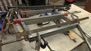 DIY - Workbench. I started the frame by modifying what I could salvage from the scaffold.