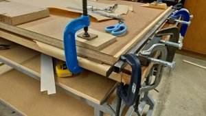 DIY - Workbench. Tasmanian Oak glued on the bench top for edging.