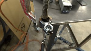 DIY - Steel Spider. First weld of a leg to the body.